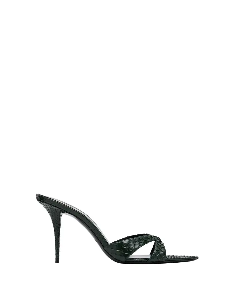 Saint Laurent Kirat Snake Mule Sandals - Women's Shoes