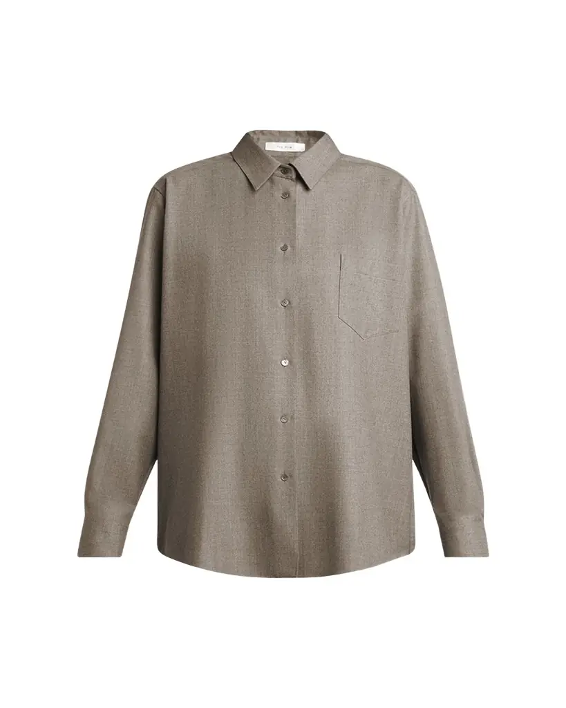 THE ROW Pino Wool Button-Down Shirt