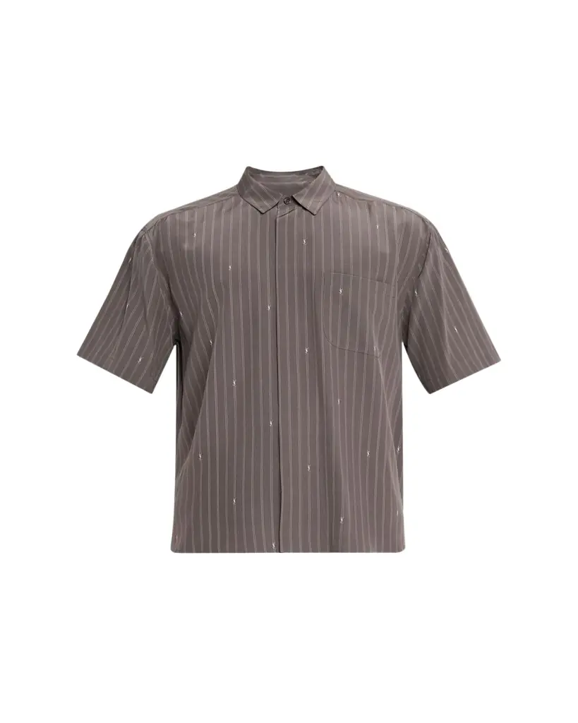 Saint Laurent Men's Cassandre Short-Sleeved Button-Front Shirt - Women's Clothing