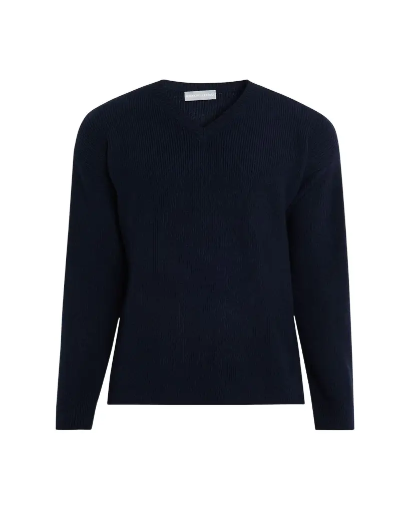 Bergdorf Goodman Men's Cashmere and Wool Rib V-Neck Sweater