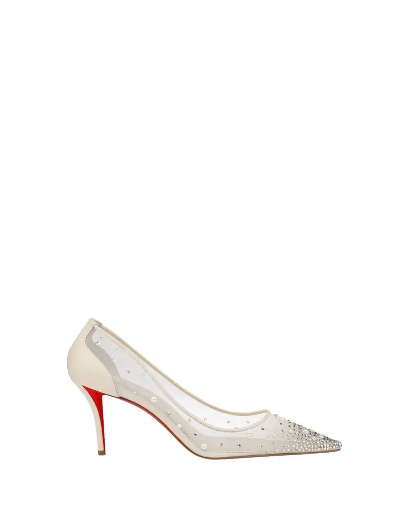 Christian Louboutin 80mm Miss Z Degrastra Embellished Mesh Pumps