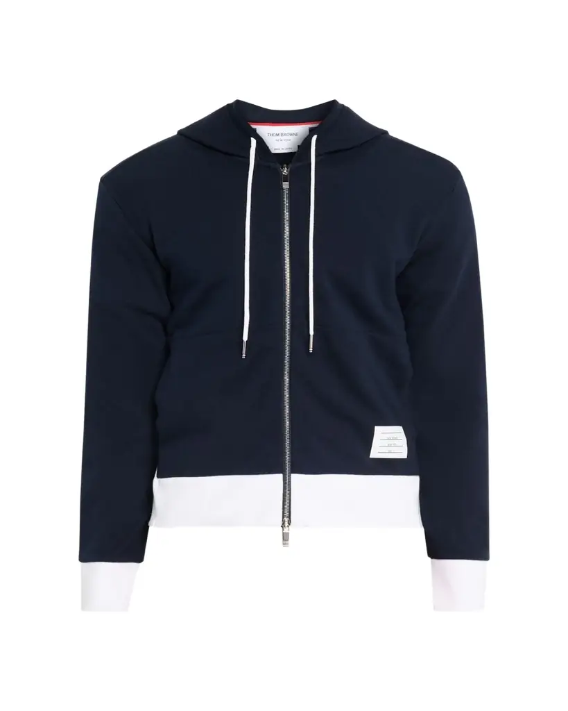 Thom Browne Men's Cotton 4-Bar Stripe Full-Zip Hoodie