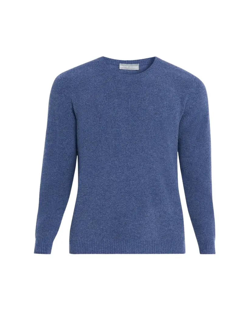 Bergdorf Goodman Men's Cashmere Fisherman Rib Crewneck Sweater