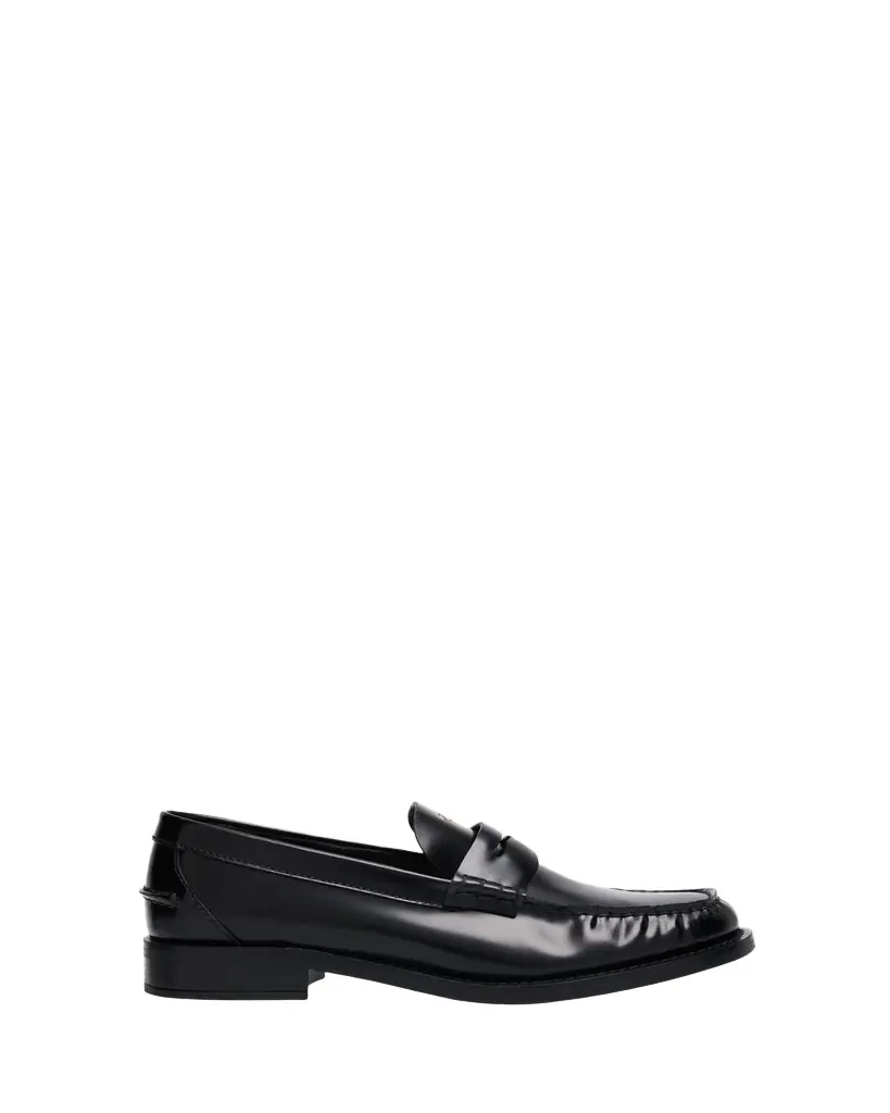 Prada Leather Ruched Penny Loafers