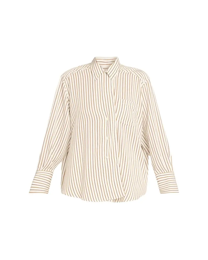 House of Dagmar Asymmetric Fluid Stripe Shirt