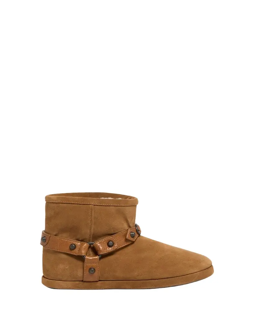 Balenciaga Alaska Soft Shearling-Lined Suede Ankle Booties