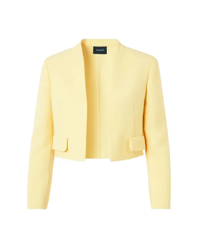 Akris Helena Wool Crepe Open-Front Short Jacket
