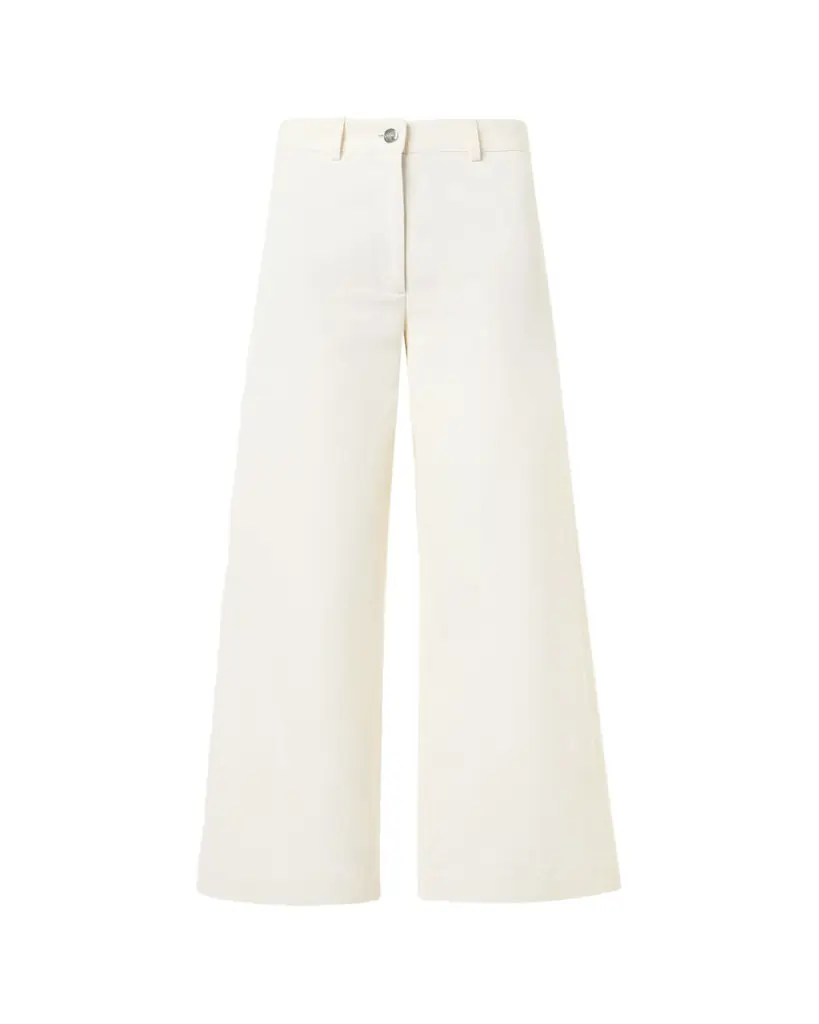 Akris Finn Cotton-Linen Gabardine Wide-Leg Pants