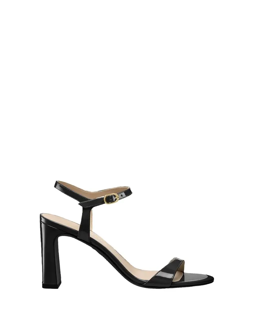 Stuart Weitzman Babette Patent Leather Ankle-Strap Sandals