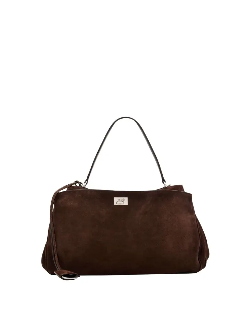 Balenciaga Rodeo Suede Top-Handle Bag