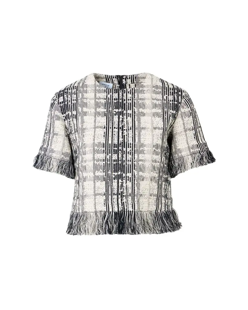 Akris punto Raw Cotton Tweed Boxy Blouse