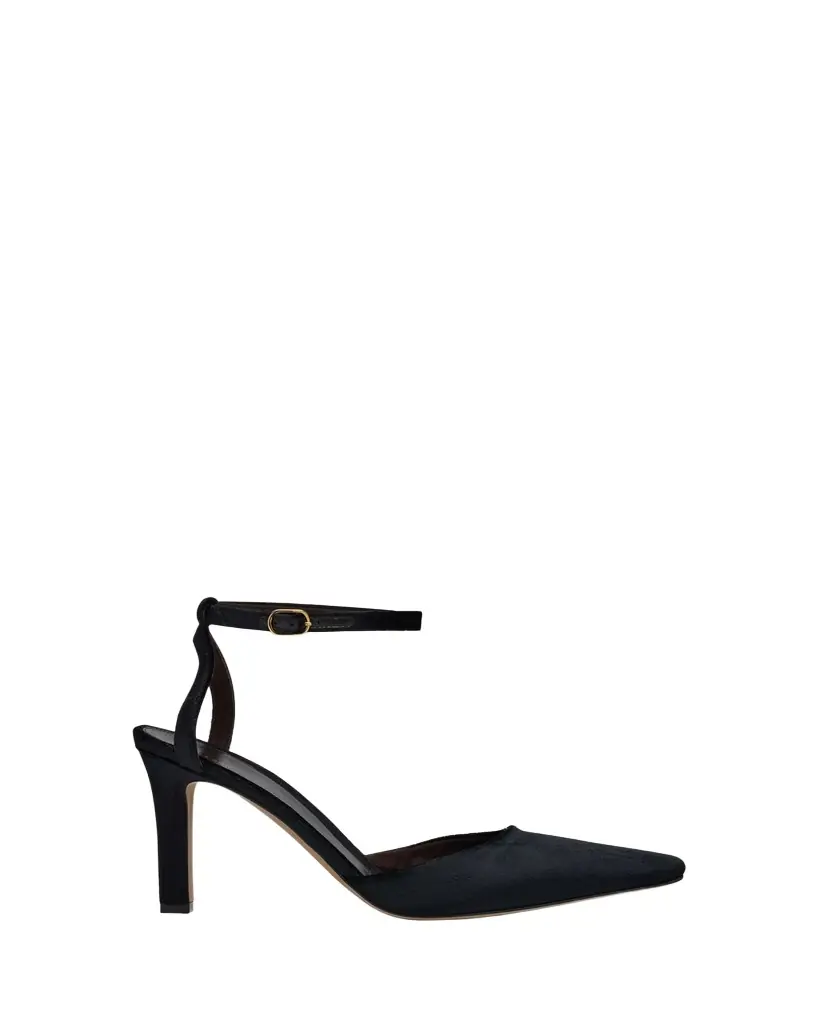 THE ROW Carla Velvet Ankle-Strap Pumps