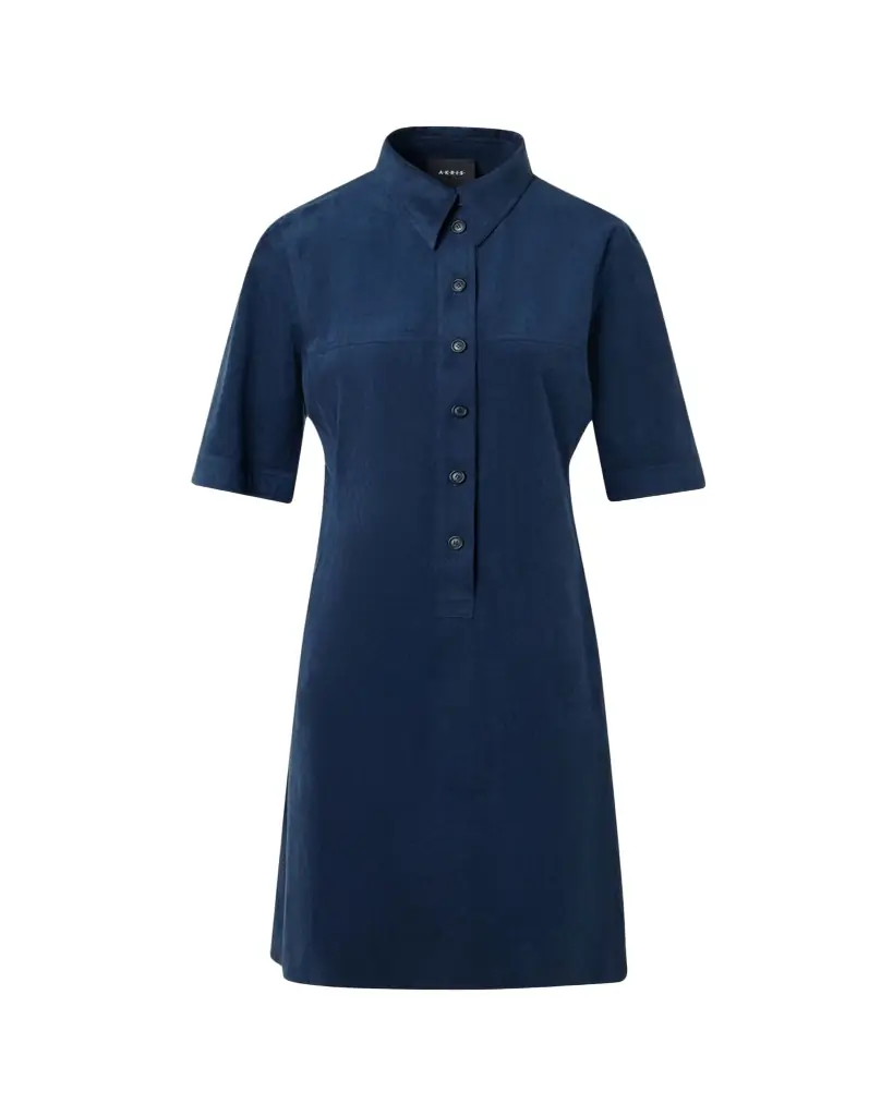 Akris Techno Ultrasuede Mini Polo Shirtdress
