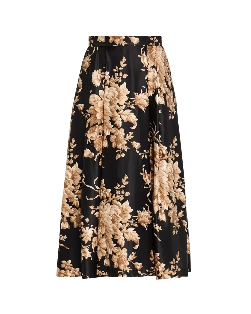 Dolce & Gabbana Rose Douchesse Cretonne Midi Skirt