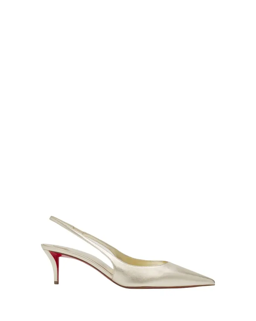 Christian Louboutin 60mm Miss Z Metallic Leather Slingback Pumps