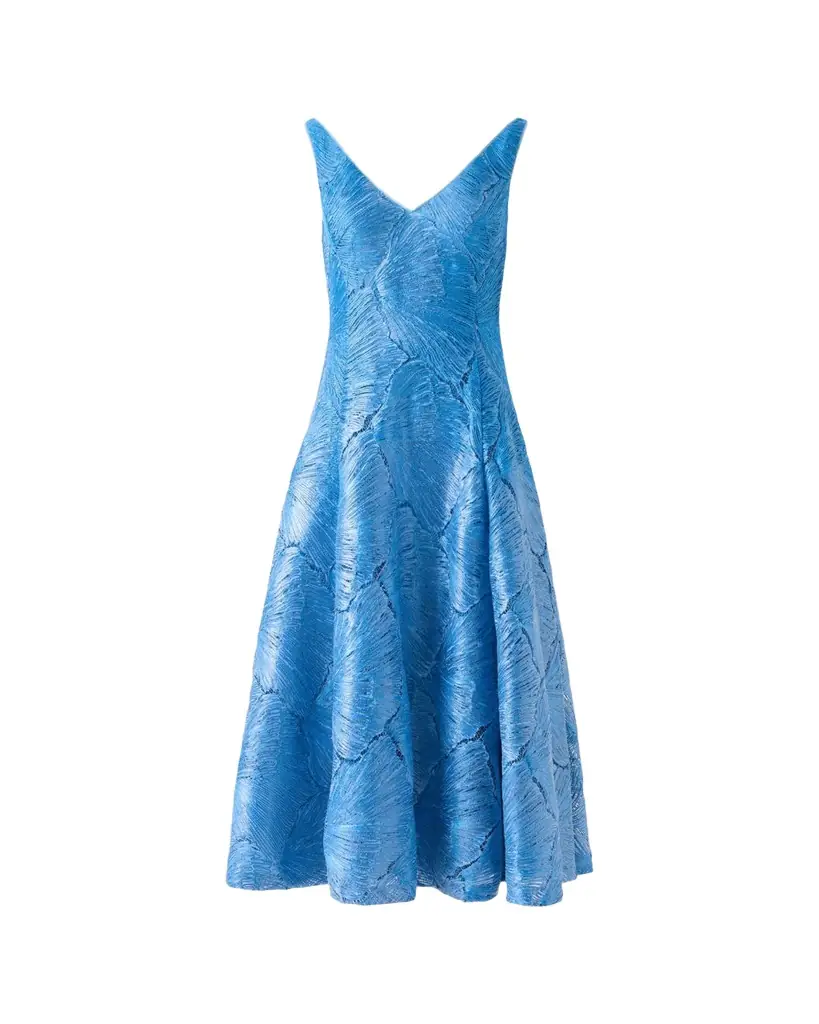 Akris Lacquered Sea Faille Sleeveless Midi Dress