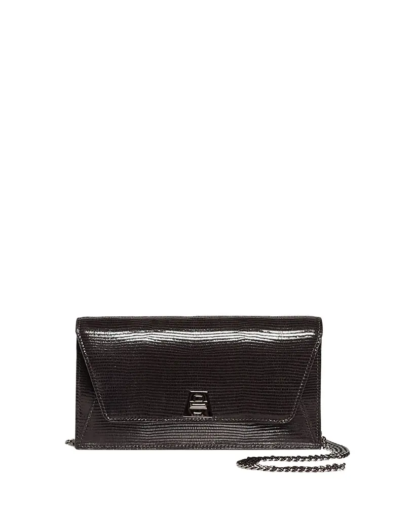 Akris Anouk Lizard-Print Clutch Bag w/ Chain