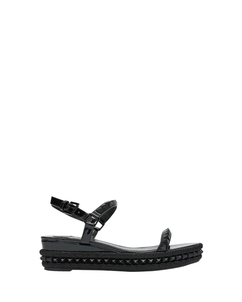 Christian Louboutin 60mm Pyraclou Patent Spike Wedge Sandals