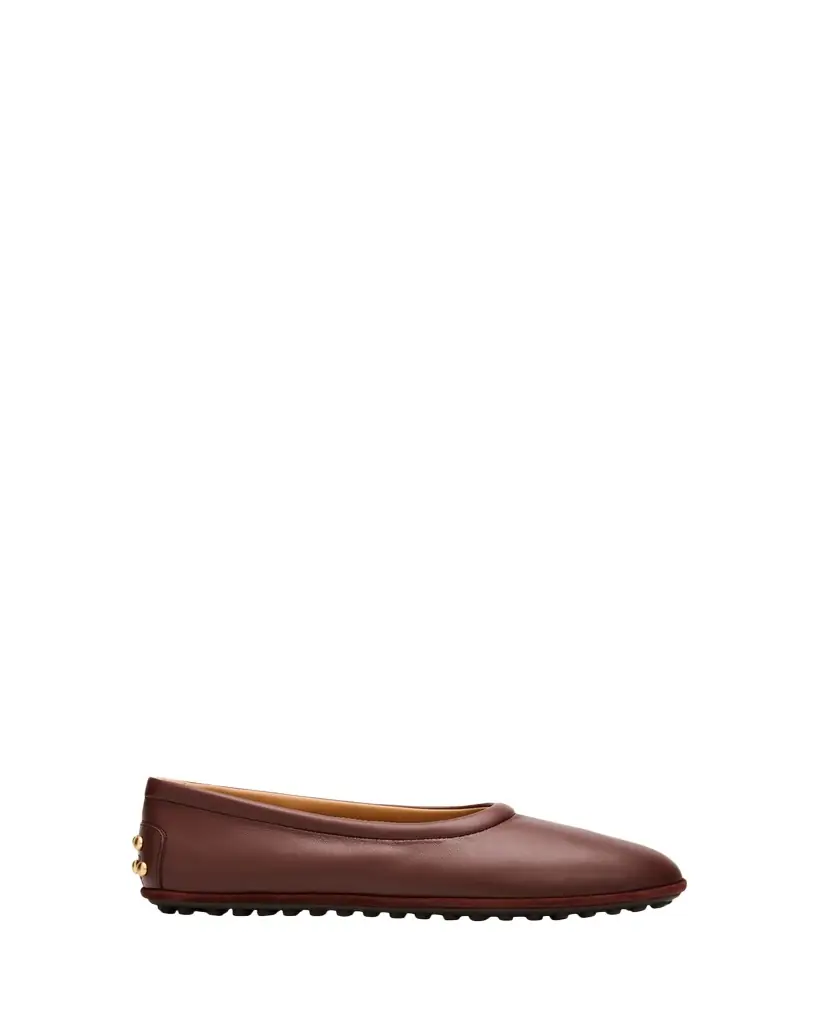 Tod's Metal Dots Nappa Leather Ballerina Flats