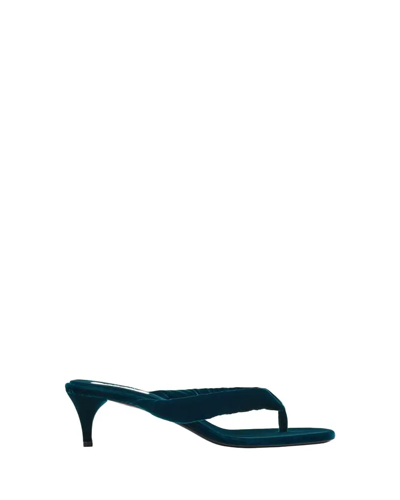 ALAIA Velvet Kitten-Heel Thong Sandals