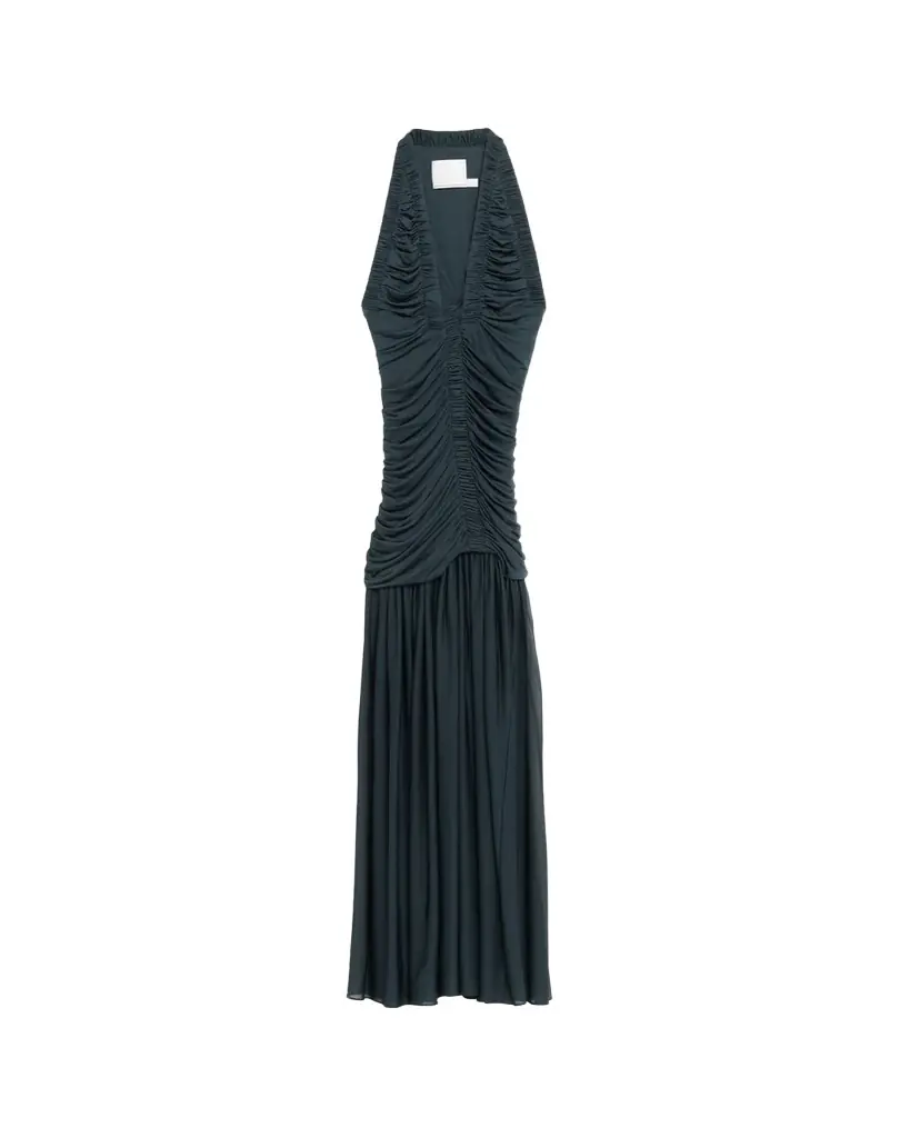 Christopher Esber Orion Pleated Plunge-Neck Gown
