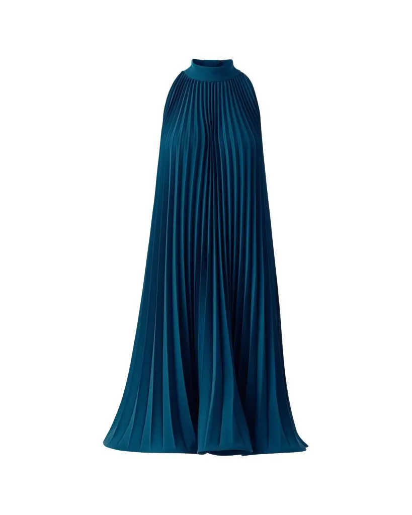 Akris punto Plisse Crepe Sleeveless Halter Midi Dress