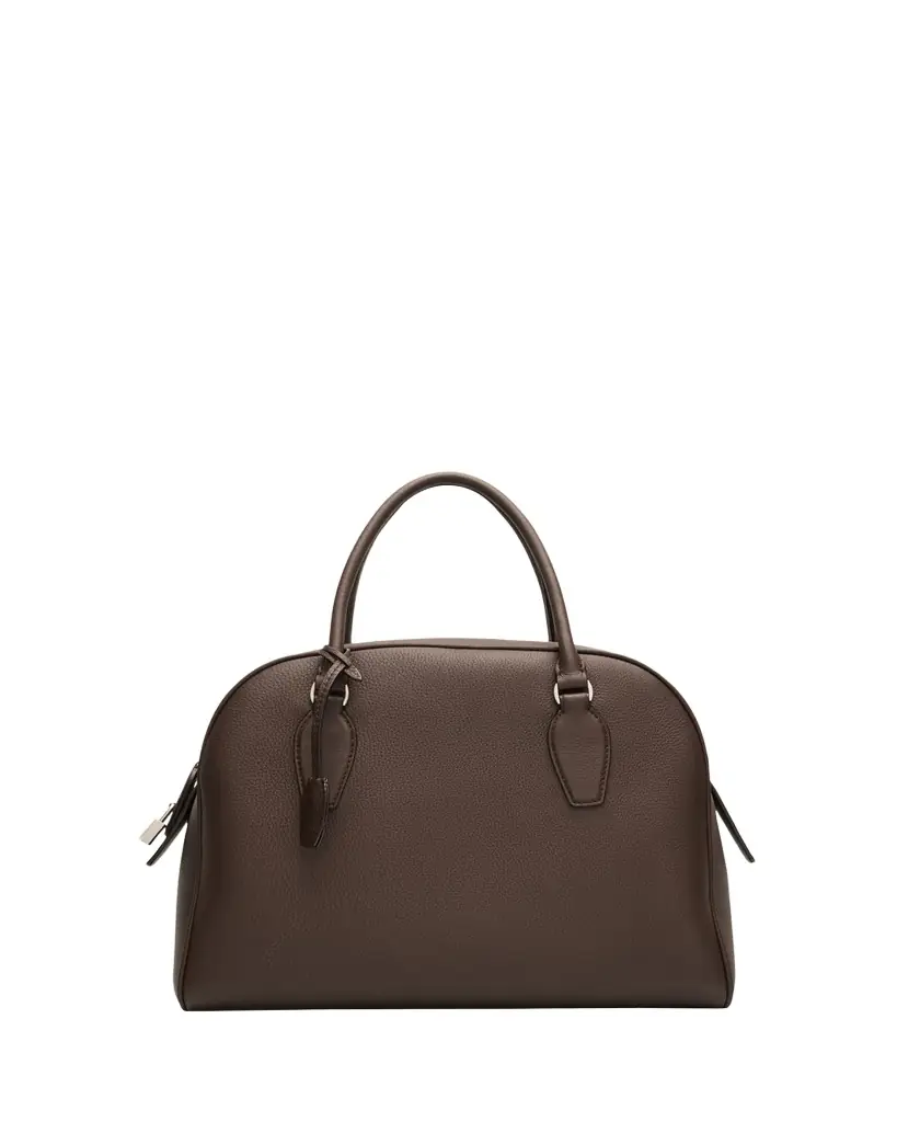 THE ROW India 12.00 Top-Handle Bowling Bag in Leather