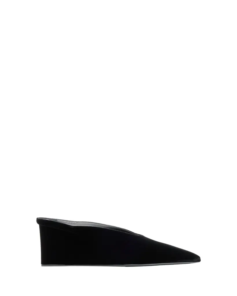 ALAIA Cube Velvet Wedge Mules