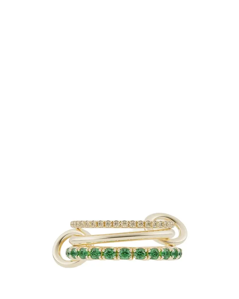 Spinelli Kilcollin Norah 18K Yellow Gold Diamond and Emerald Ring