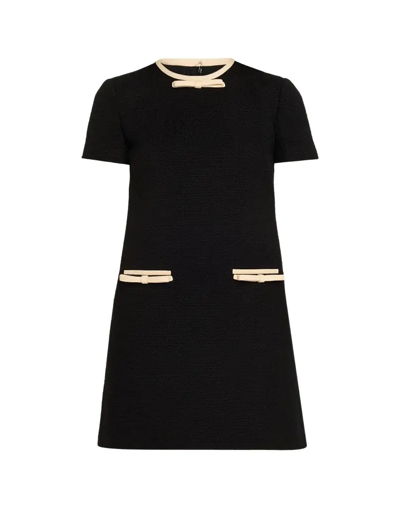 Valentino Garavani Bow Wool-Blend Tweed Mini Dress