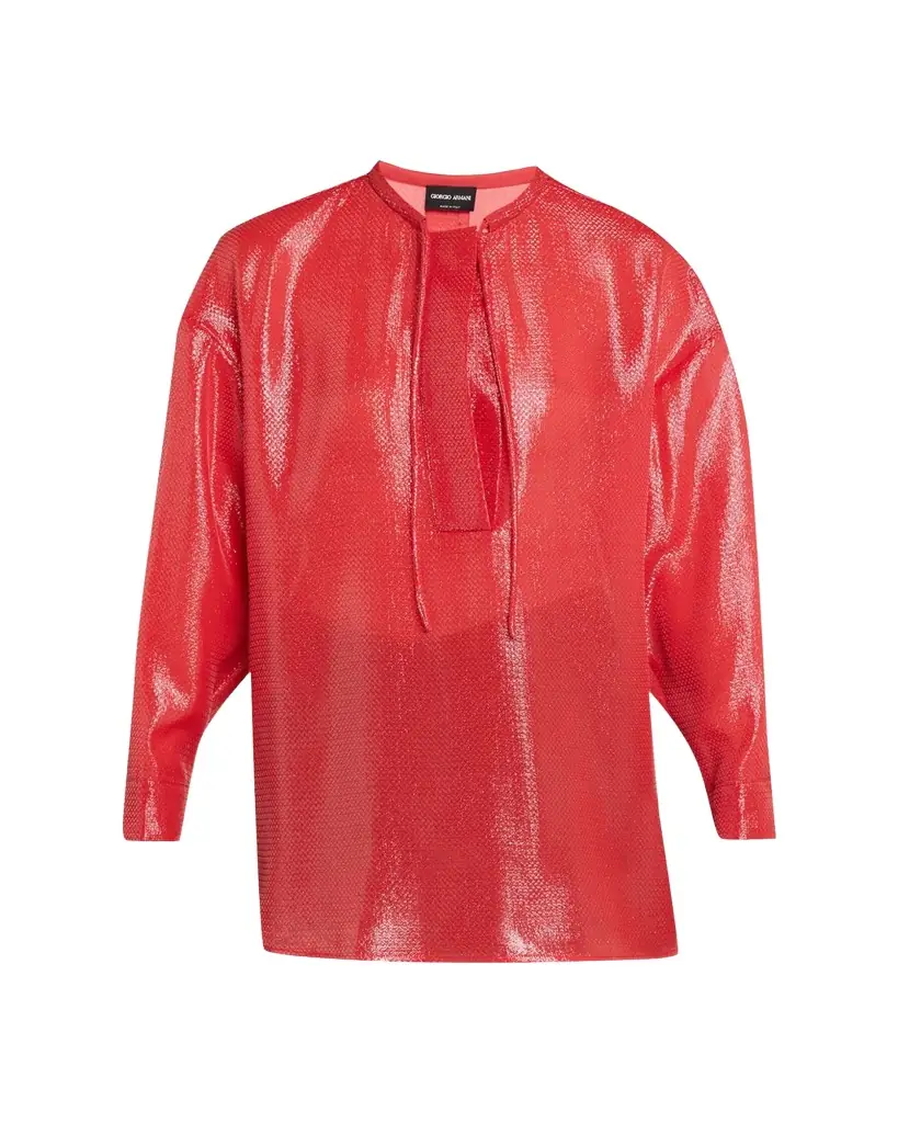 Giorgio Armani Oversized Shiny Silk-Blend Tunic