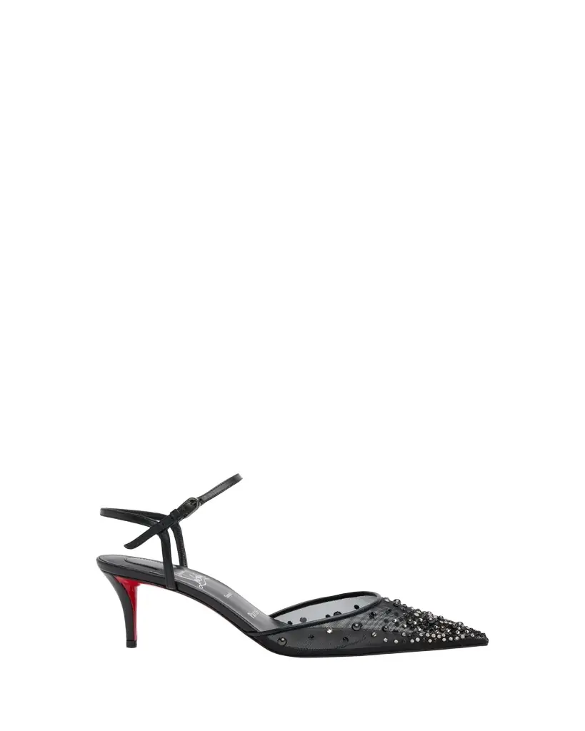Christian Louboutin 60mm Miss Z Riviera Strass Mesh Pumps