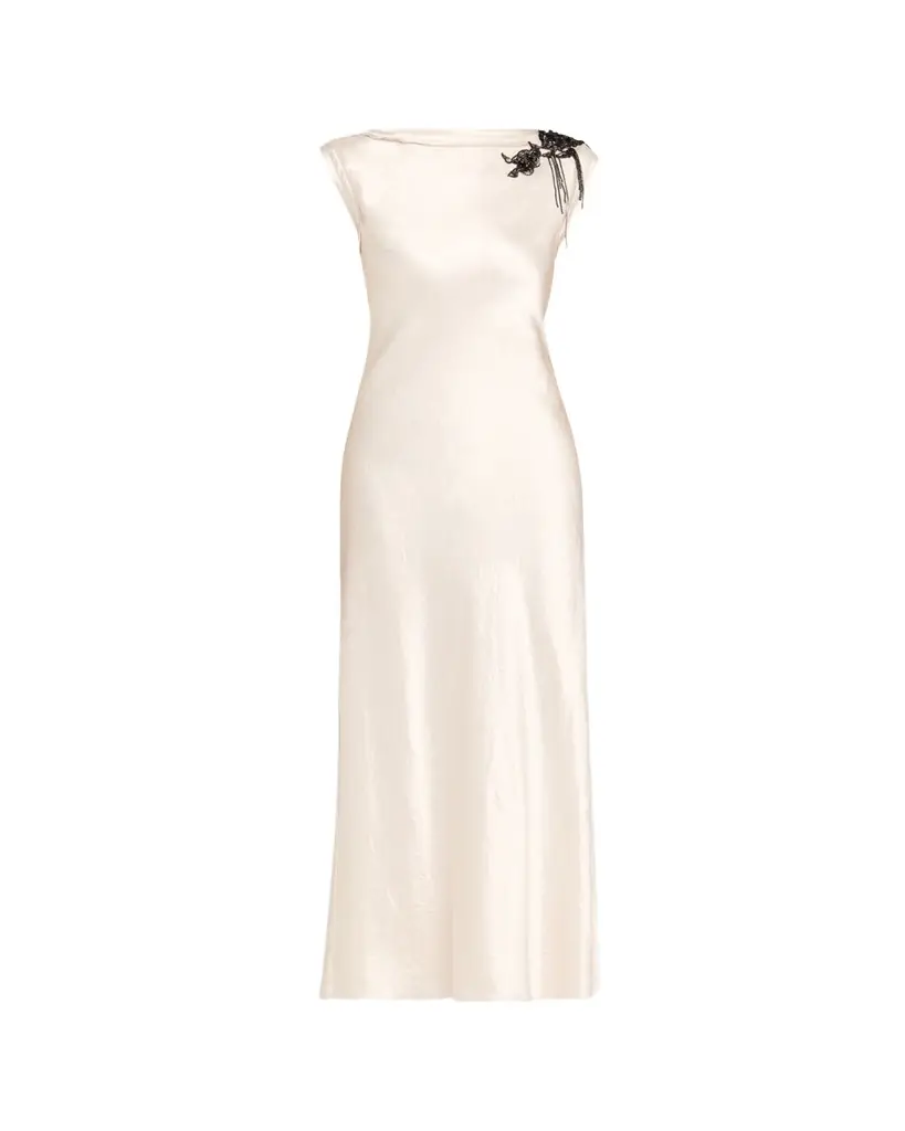 Jason Wu Collection Embellished Washed Twill Column Gown