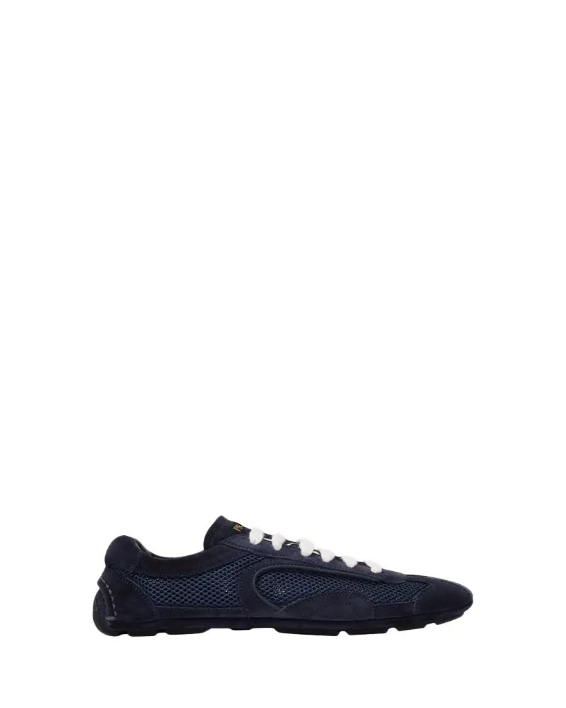 Prada Monte Carlo Leather And Mesh Low-Top Sneakers