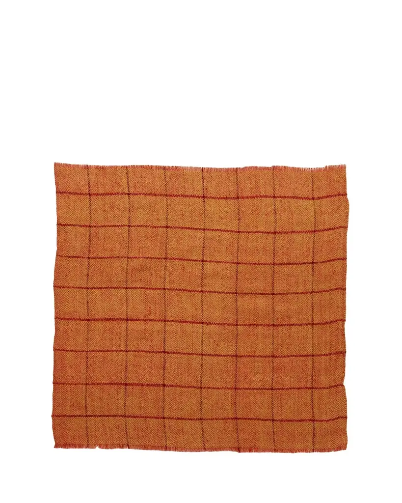 Anderson & Sheppard Men's Check Cashmere Pocket Square
