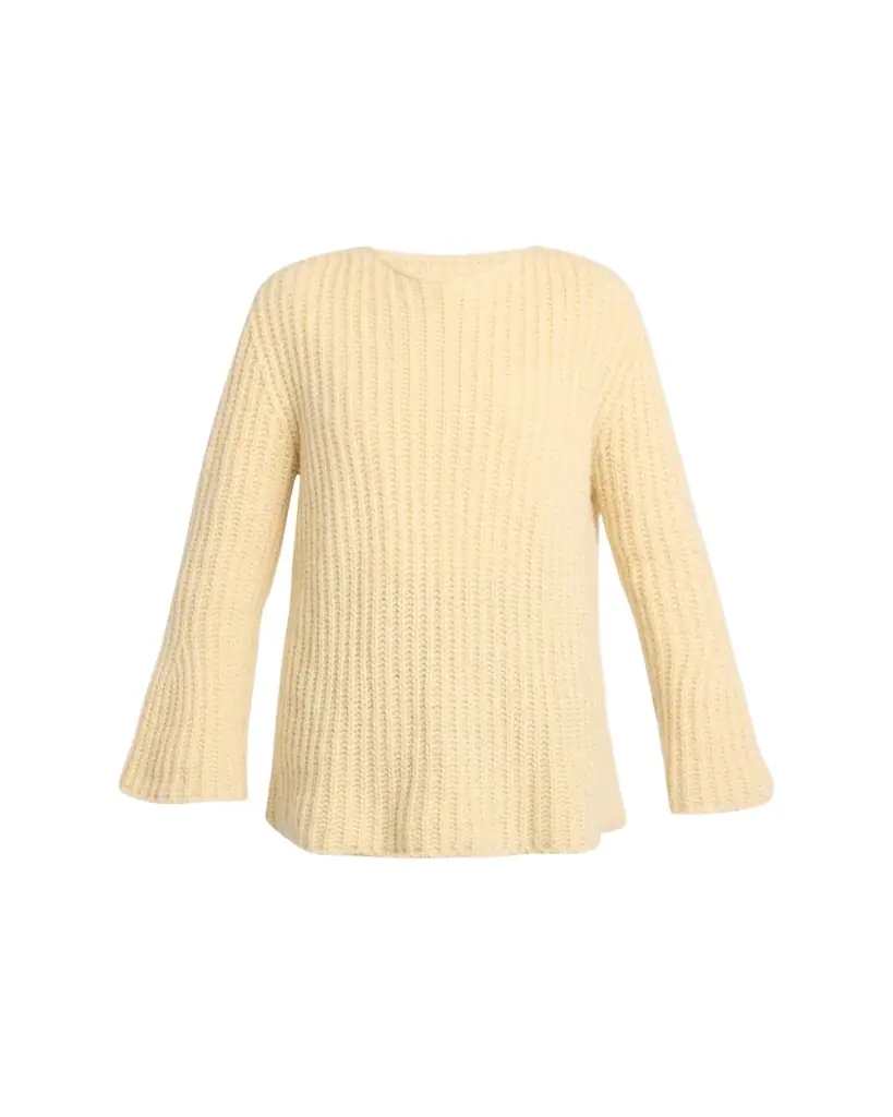 THE ROW Mirr Bell-Sleeve Cashmere Rib Sweater