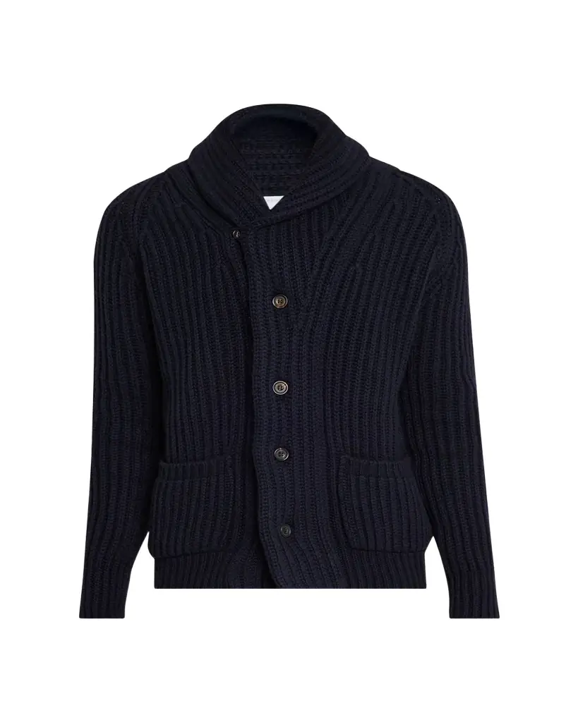 Anderson & Sheppard Men's Rib-Knit Cashmere Cardigan