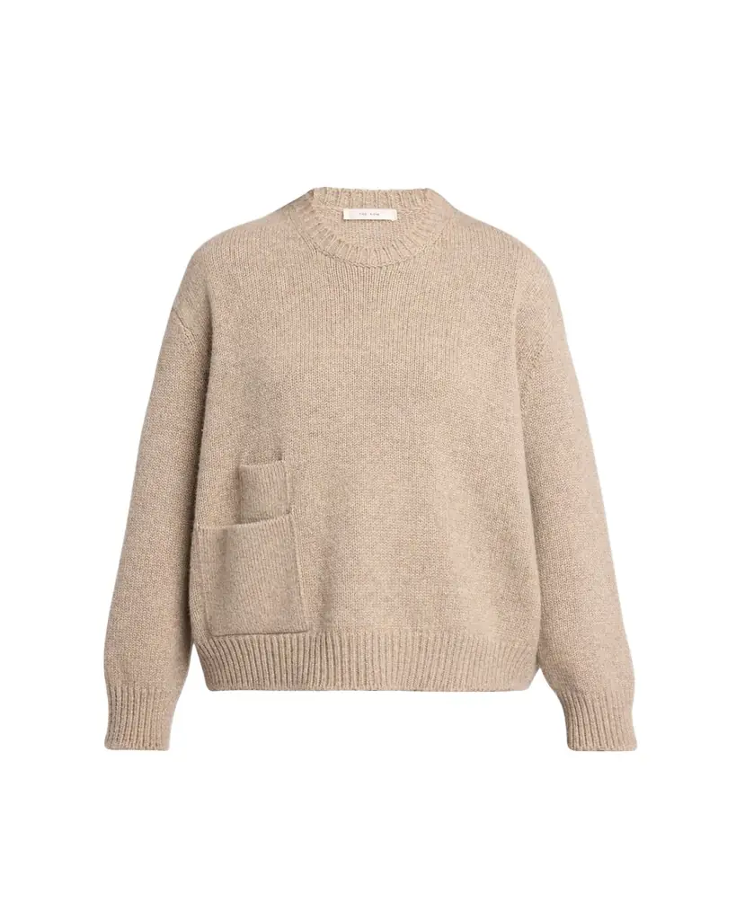 THE ROW Mirtle Dual-Pocket Cashmere Crewneck Sweater