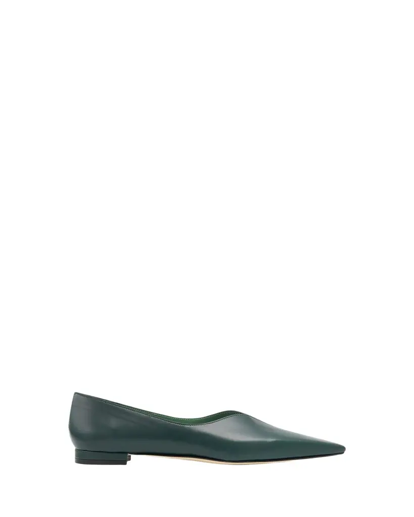 Manolo Blahnik Sonsoles Leather Snip-Toe Ballerina Flats