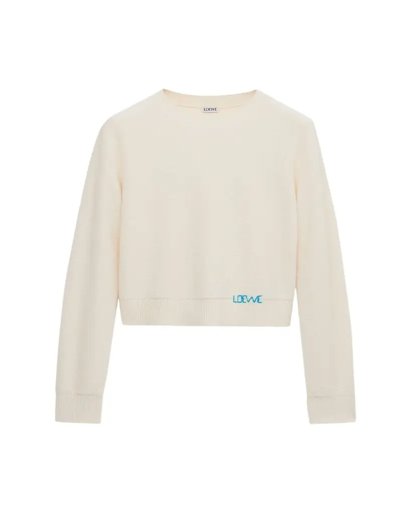 Loewe Logo Embroidered Wool Crewneck Sweater