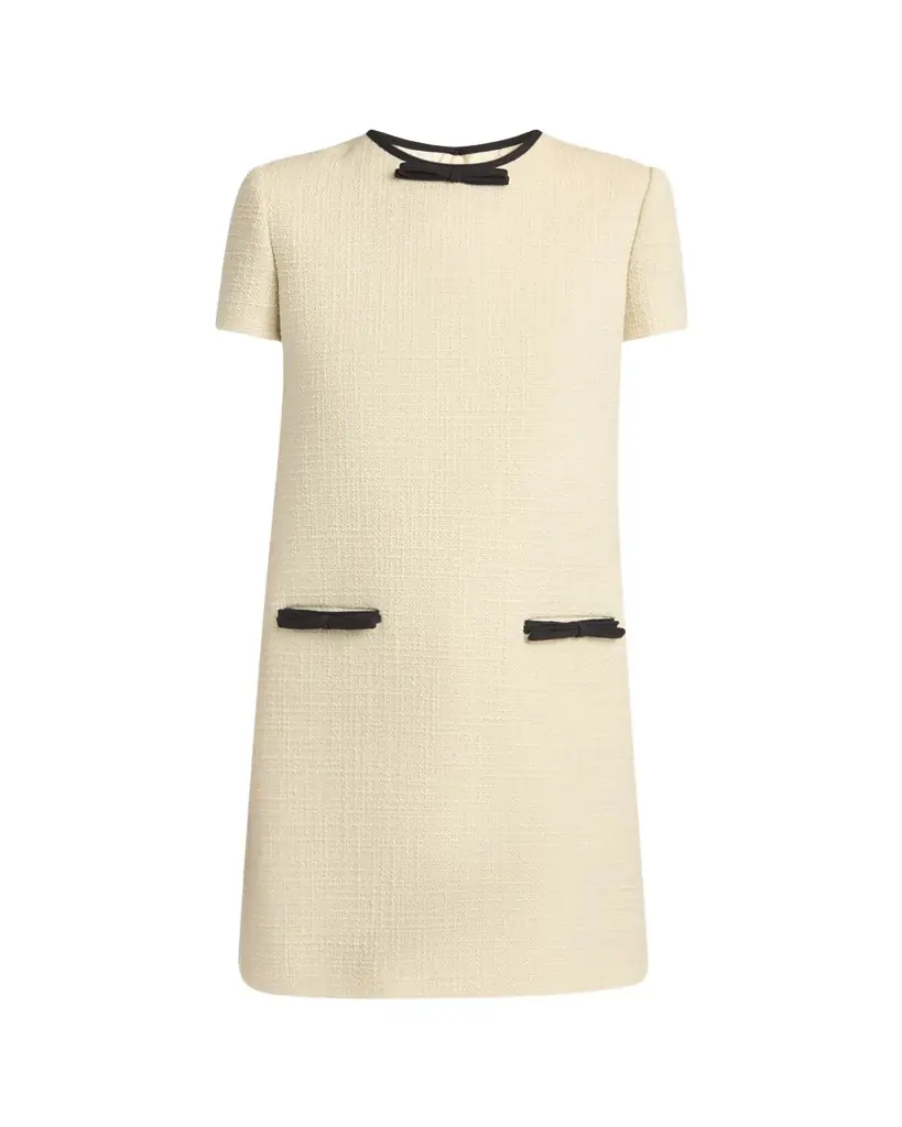 Valentino Garavani Bow Wool-Blend Tweed Mini Dress