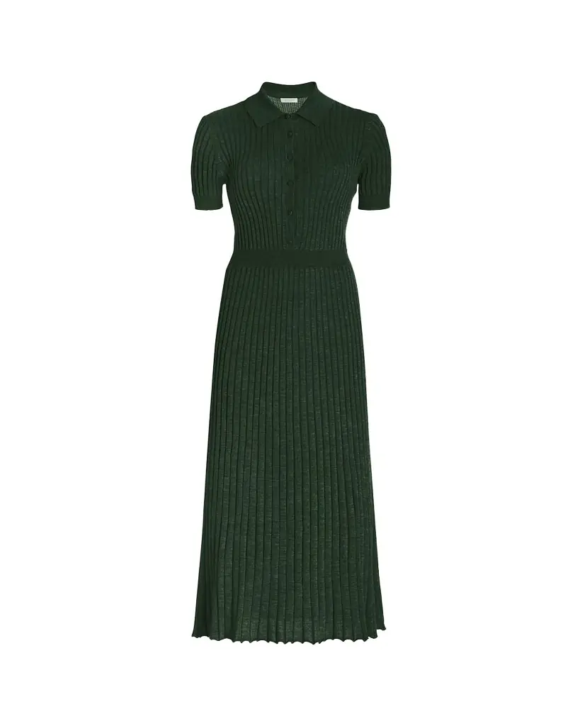 Gabriela Hearst Amor Rib Knit Cashmere-Silk Midi Dress