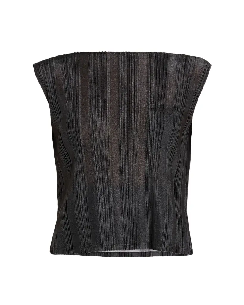 Giorgio Armani Plisse Jersey Sleeveless Top