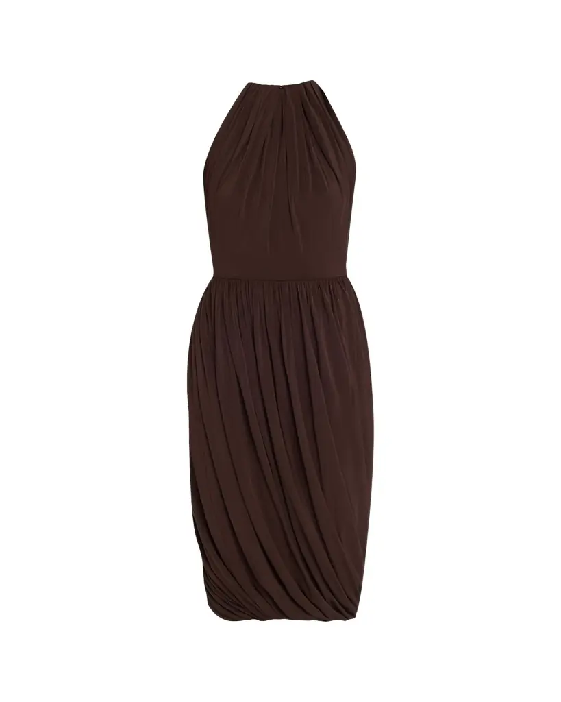 ALAIA Gathered Jersey Midi Dress