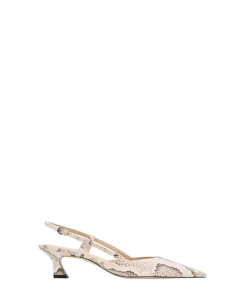 Stuart Weitzman 50mm Vinnie Snake-Embossed Leather Slingback Pumps