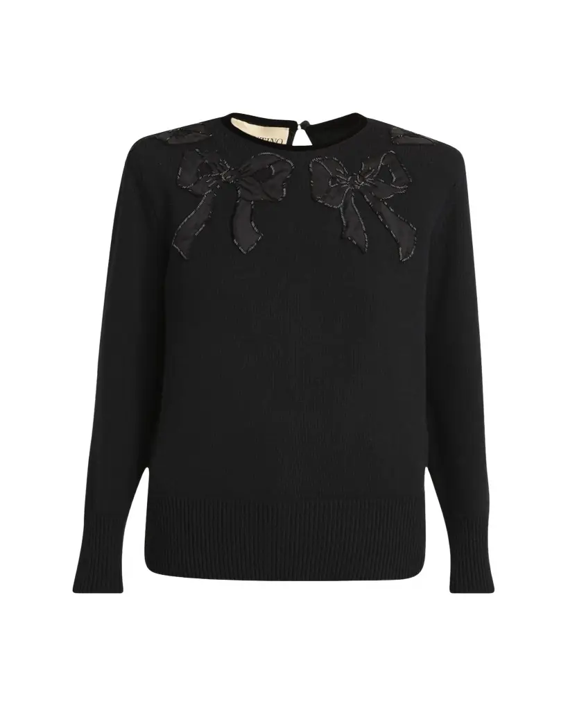 Valentino Garavani Maglia Bow Wool Sweater