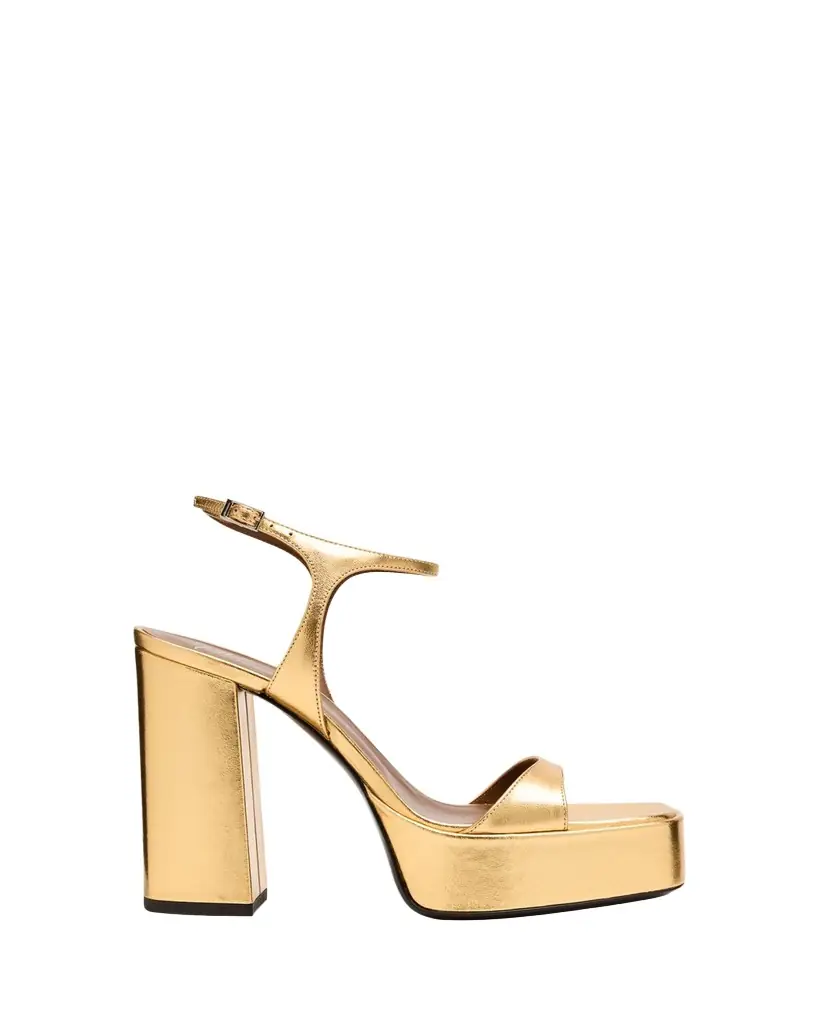 Giuseppe Zanotti Metallic Leather Block-Heel Platform Sandals