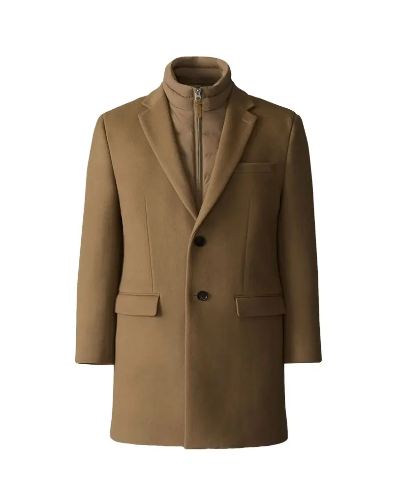 Mackage Men's Skai-SLB 3-in-1 Wool Overcoat with Removable Down Liner