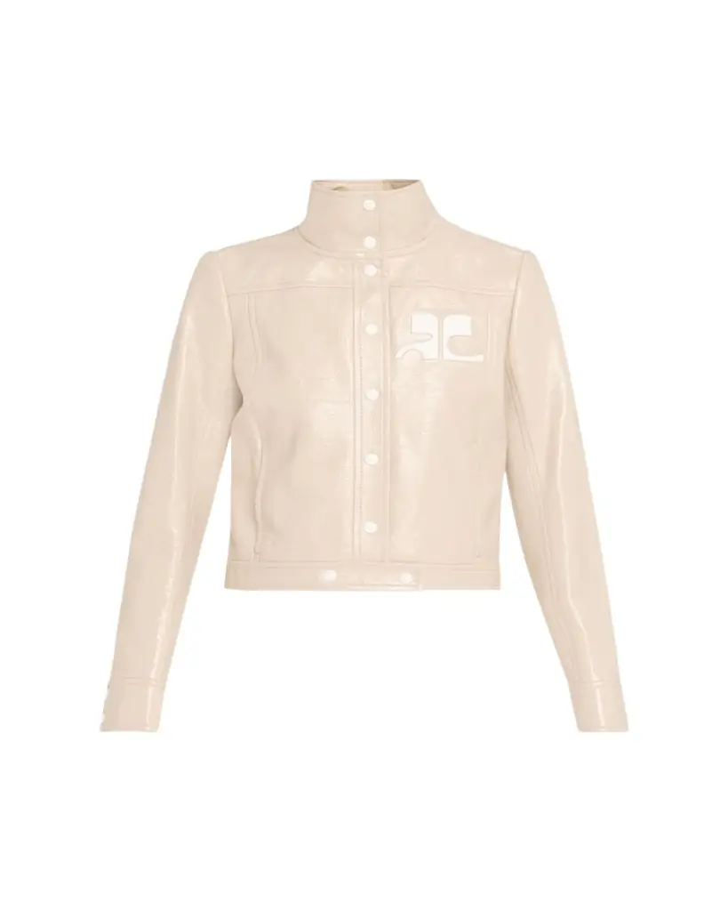 Courreges Textured Vinyl Crop Jacket