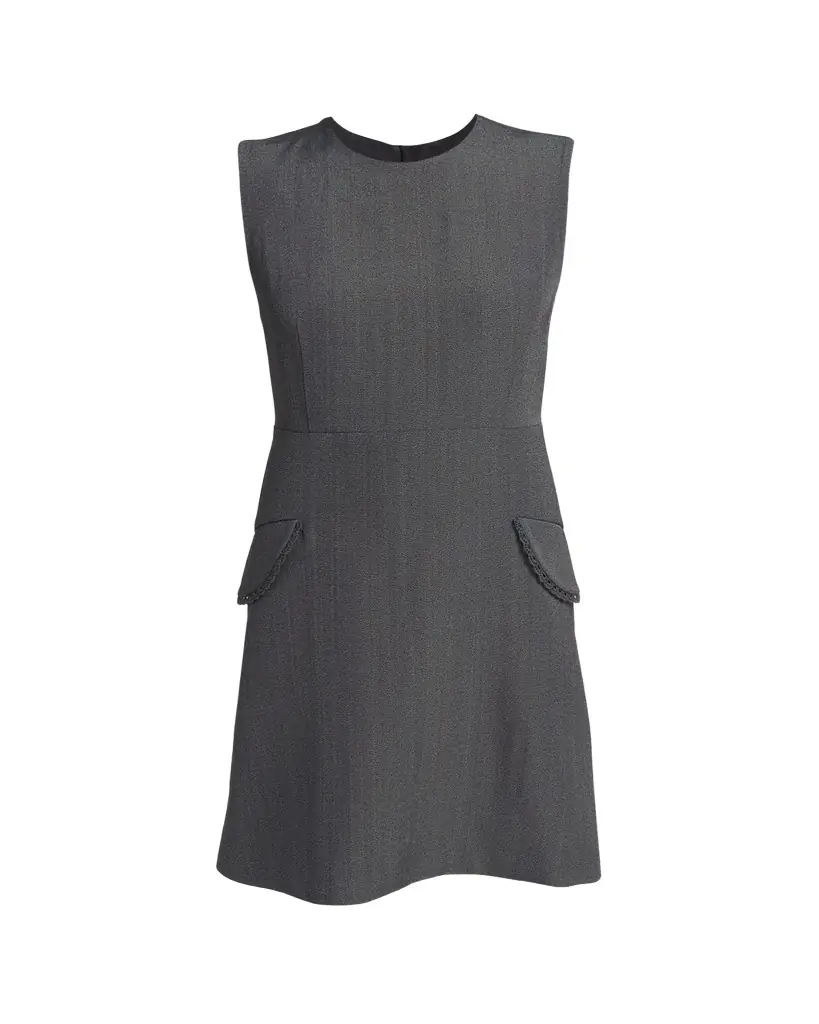 Jil Sander Embroidered Pockets Sleeveless Mini Dress